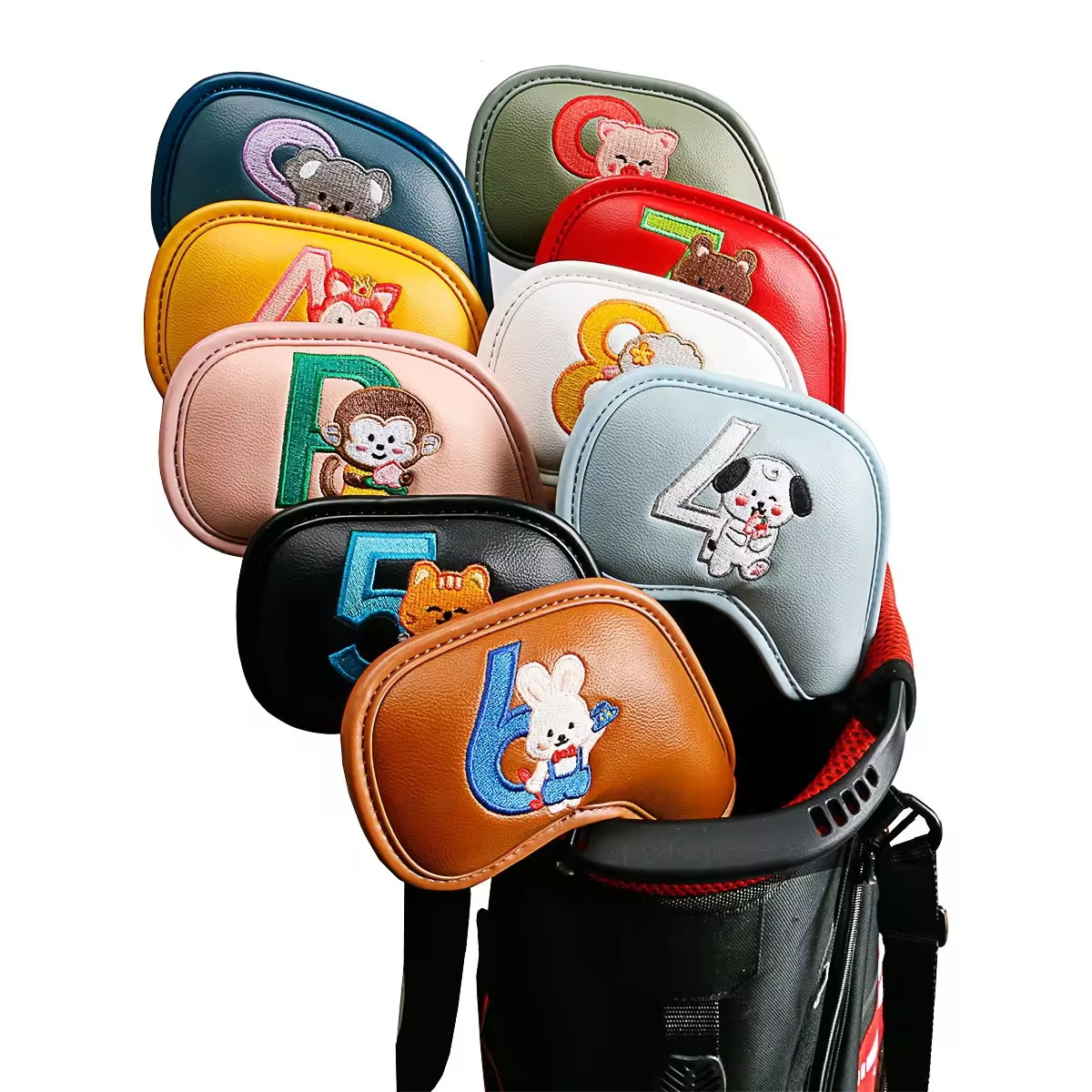 Golf Equipment Rack - 9Pcs Cute Cartoon Animal Golf Iron