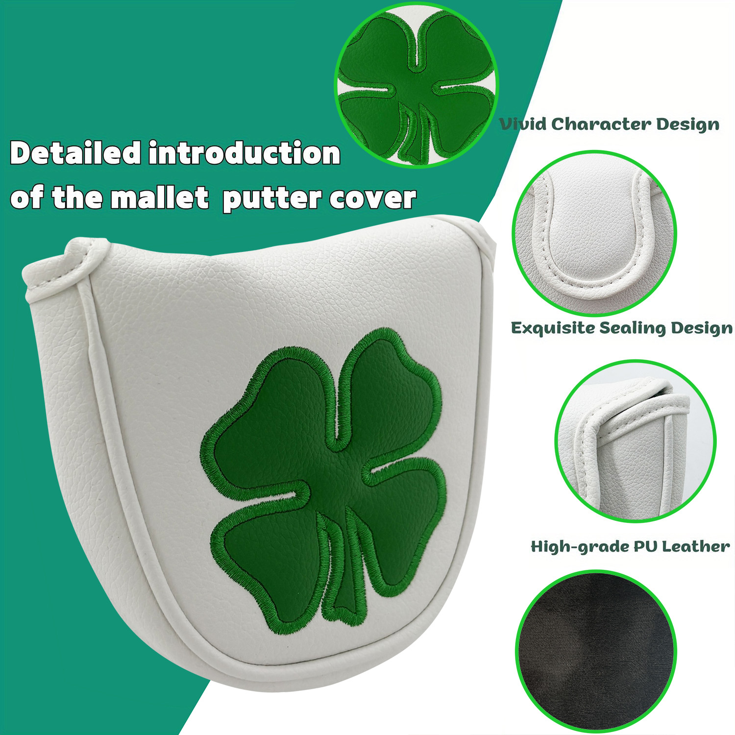 1pc Putter Head Cover, 'Clover - Golf Equipment Rack 评论和价格