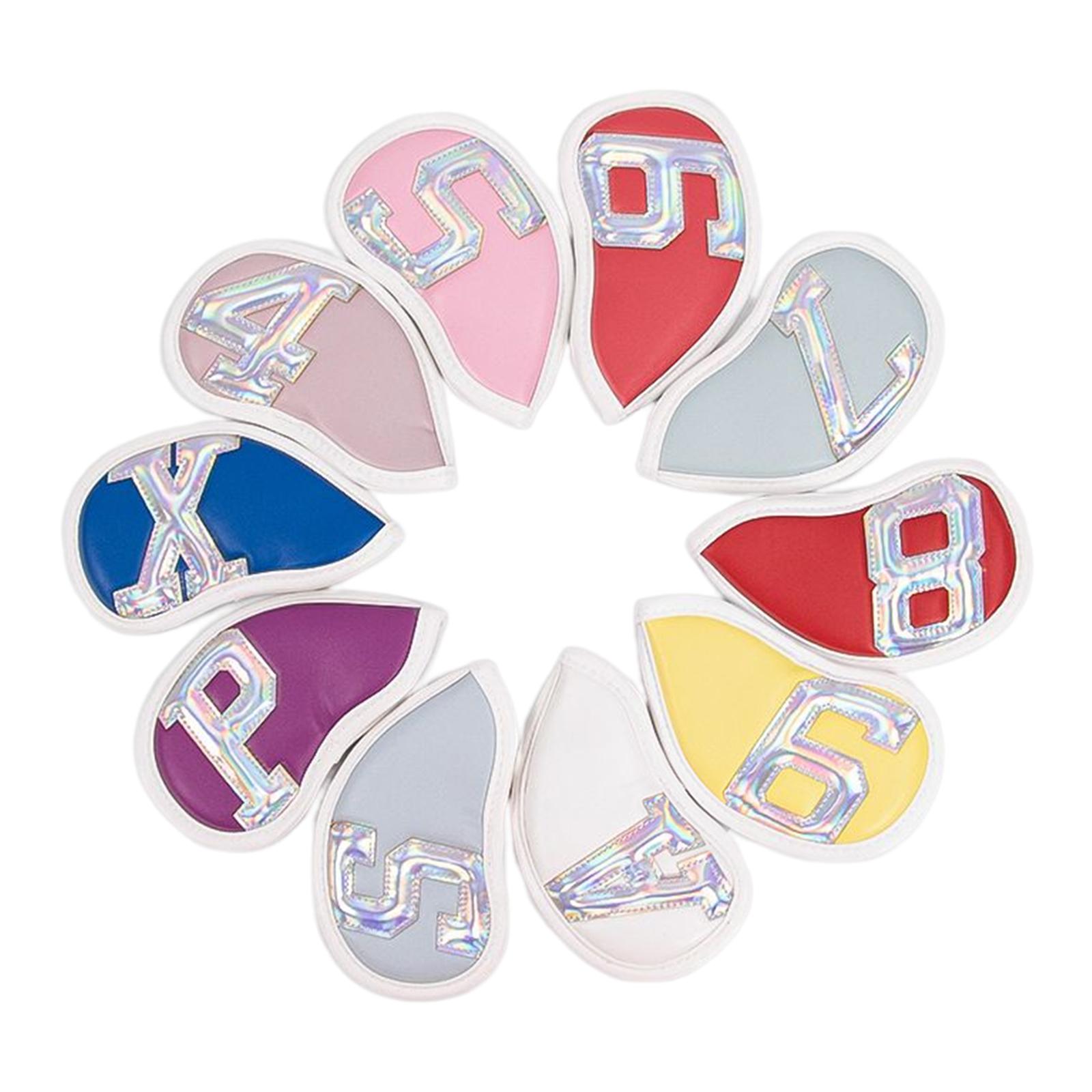 10Pcs PU Golf Iron Headcover C - X Golf Equipment 评论和价格