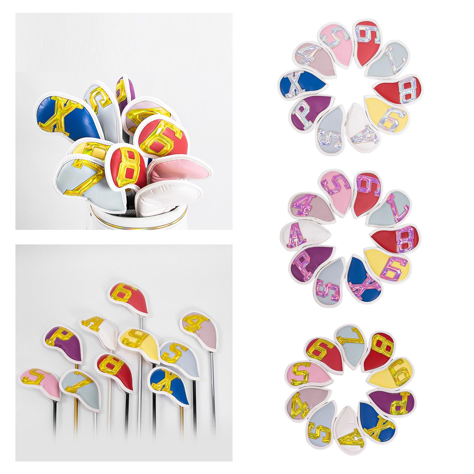 10Pcs PU Golf Iron Headcover C - X Golf Equipment 评论和价格
