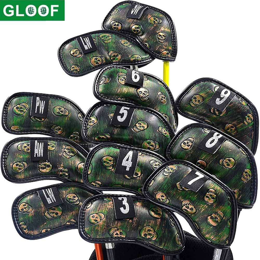 12Pcs Skull Golf Iron Head Cov - Golf Club Iron Set 评论和价格