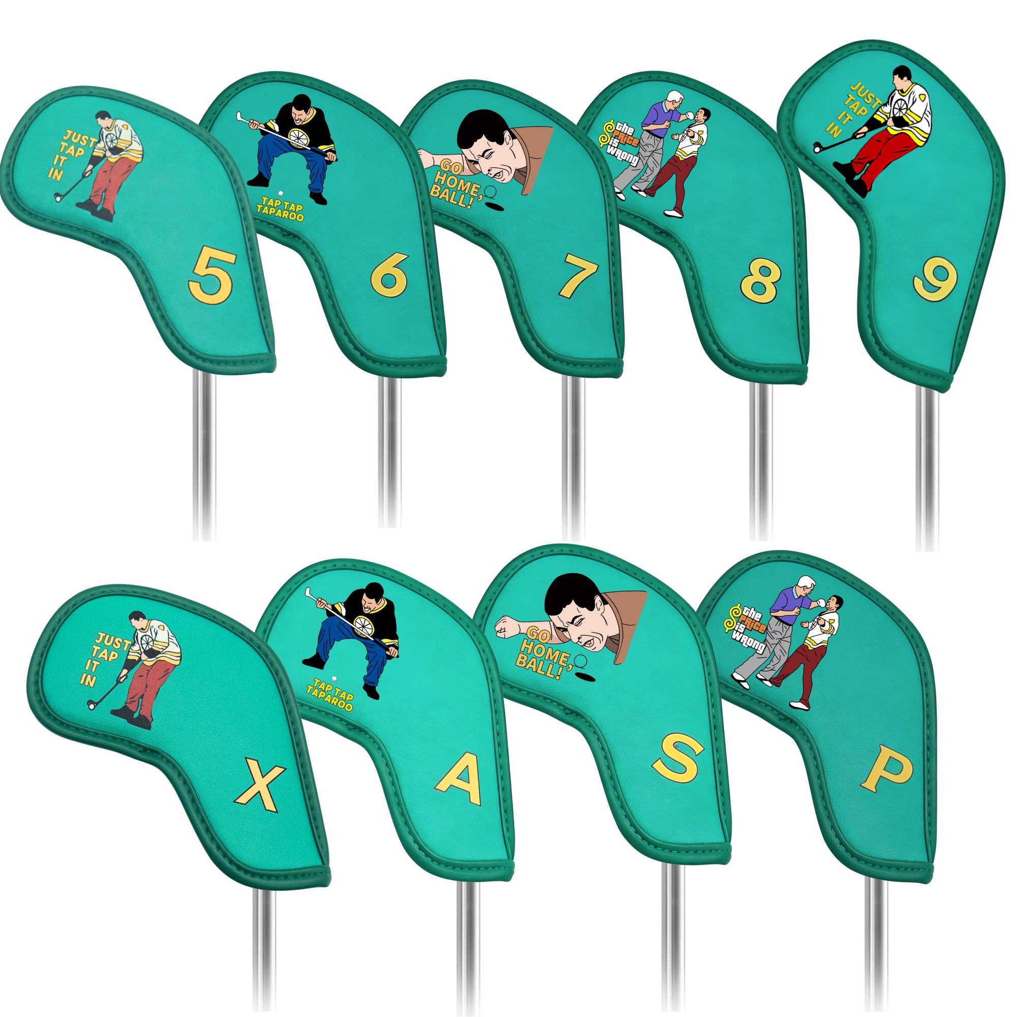 9 pcs Golf Iron Covers with Fu - Golf Equipment Rack 评论和价格