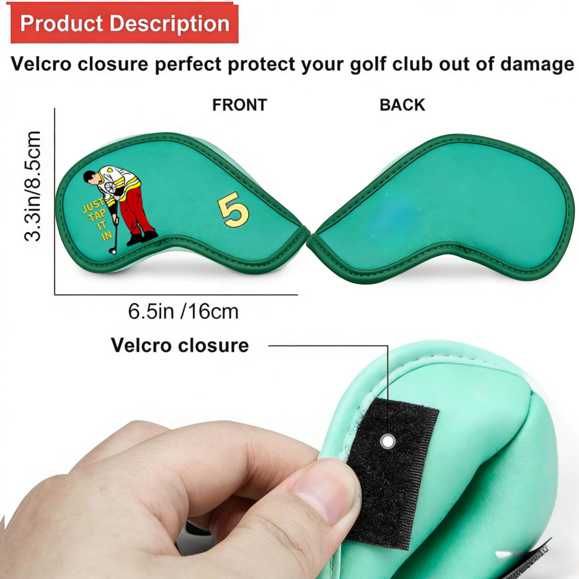 9 pcs Golf Iron Covers with Fu - Golf Equipment Rack 评论和价格