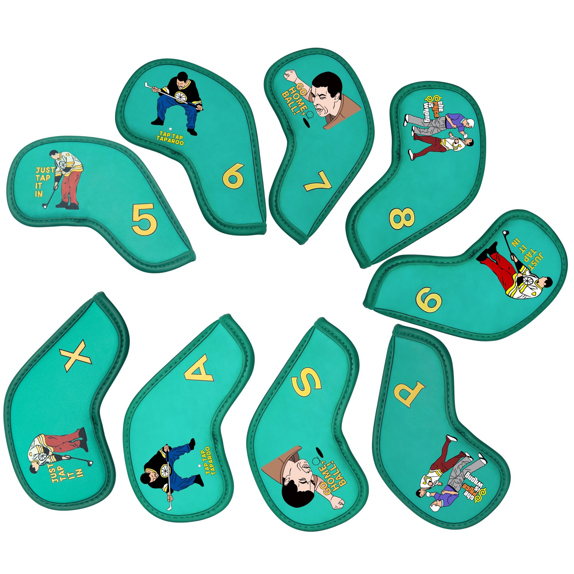 9 pcs Golf Iron Covers with Fu - Golf Equipment Rack 评论和价格